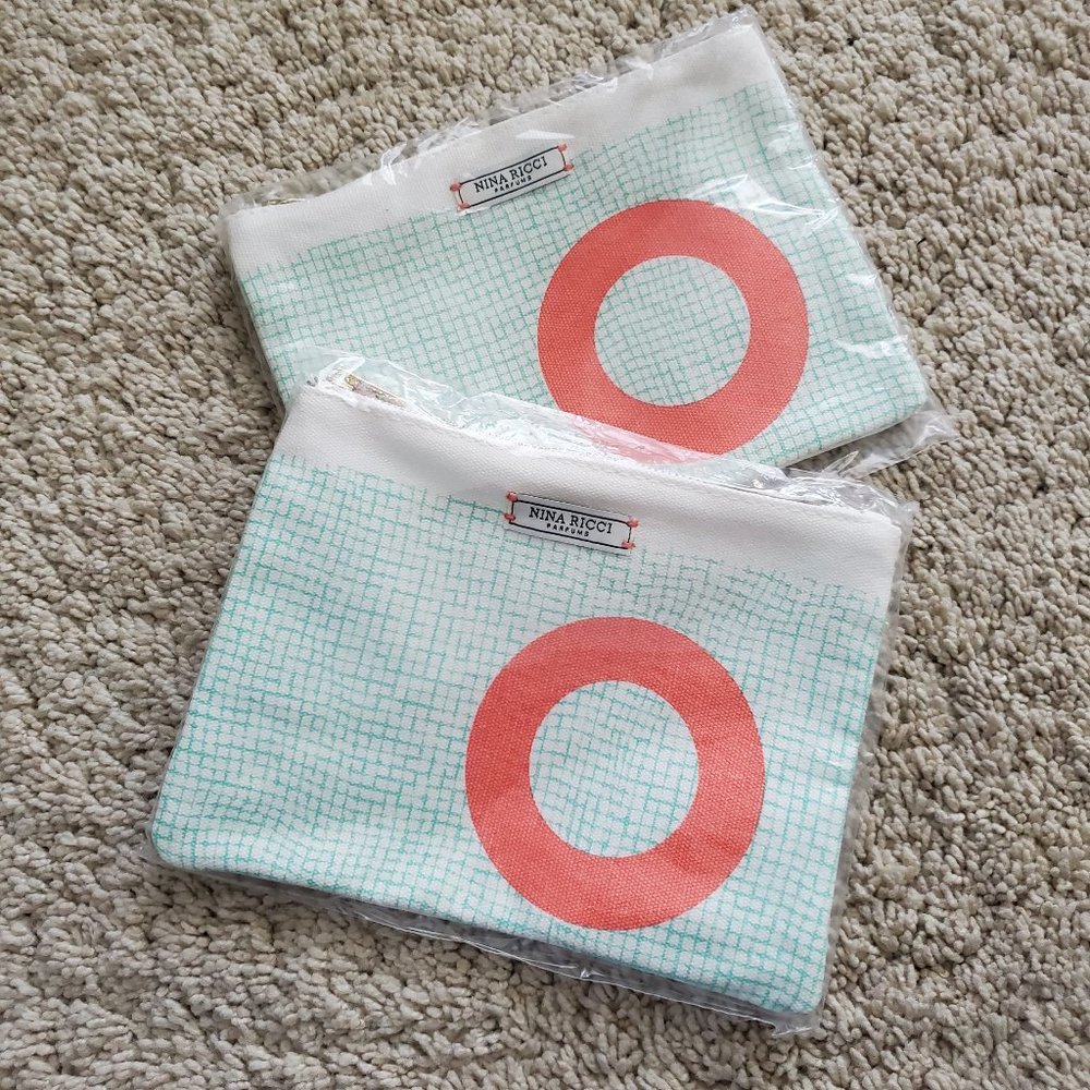 2 x New Nina Ricci Parfums Clutch Makeup Pouch